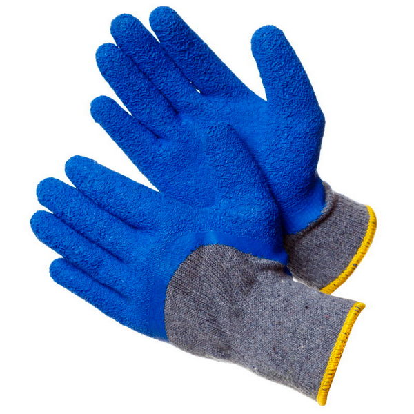 Перчатки утеплённые, синие.