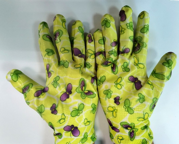 Перчатки садовые с покрытием желтые 9 размер SG1923